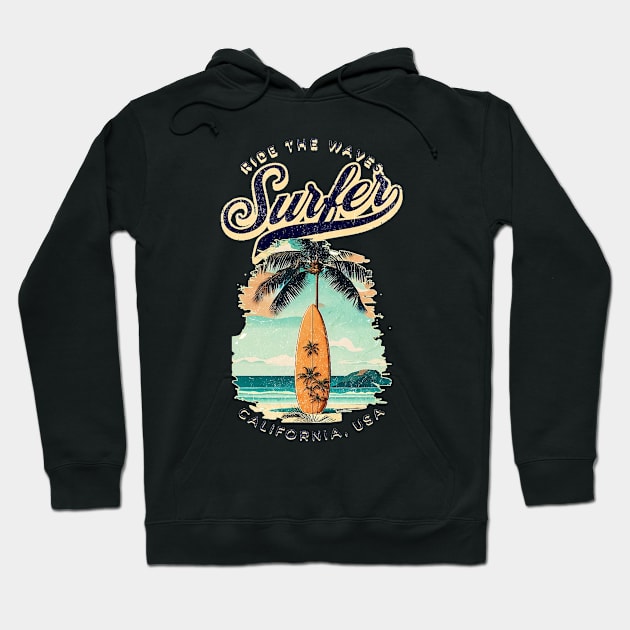 Surf, Hello Summer Funny Surfer Riding Surf Surfing Lover Gifts Hoodie by Customo